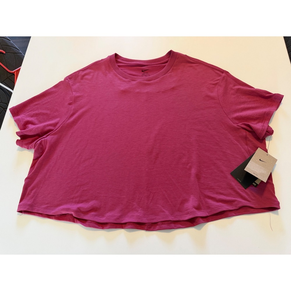 Nike One Dri-FIT Women Training Top Loose Fit Magenta Pink HJ1065-636 XL